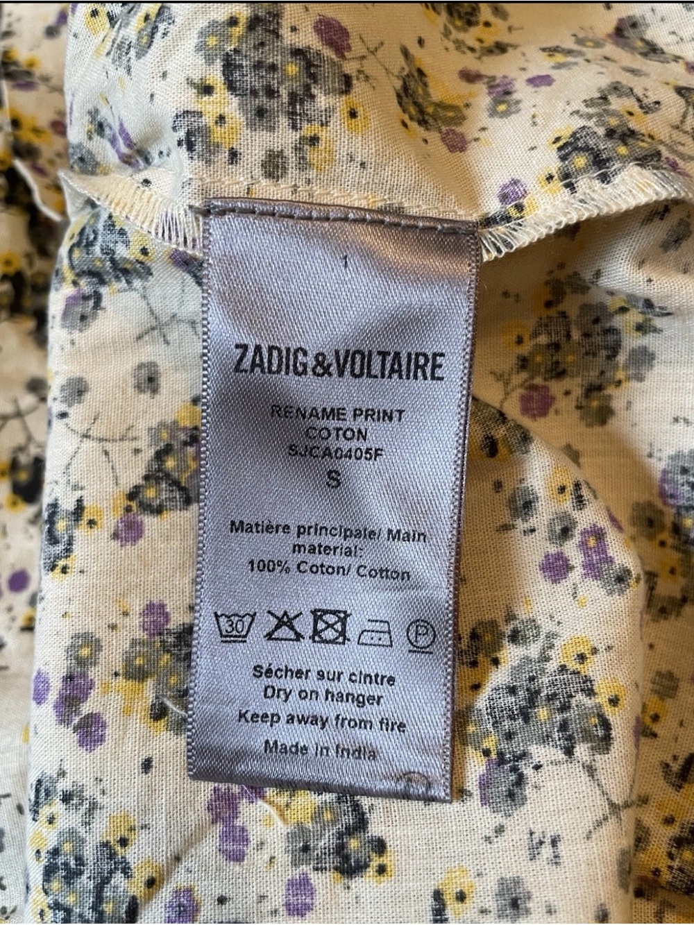 NWT Zadig & Voltaire Floral Puff Sleeve Mini Dress Cottagecore French Girl Small - Picture 7 of 9